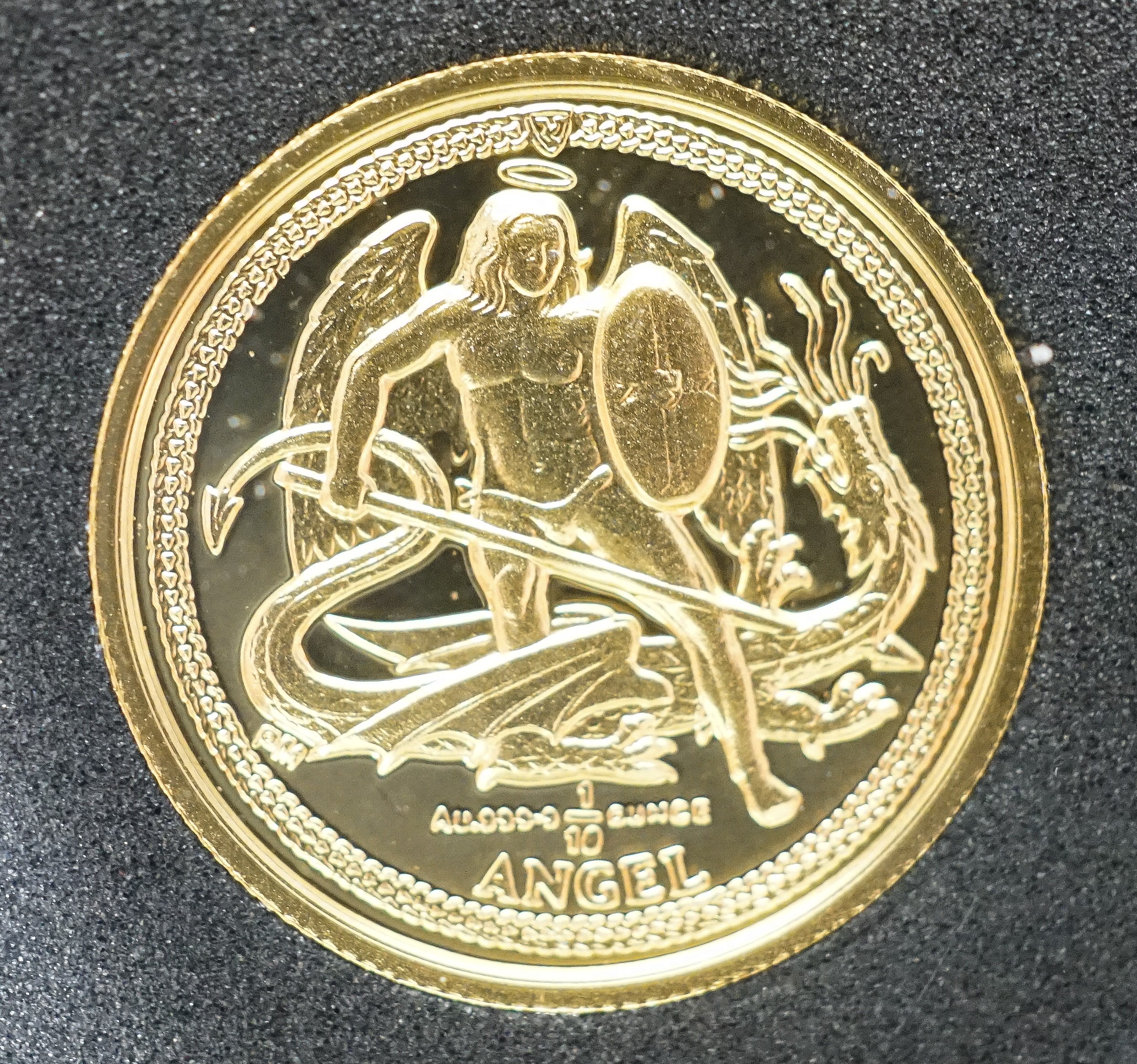 A Pobjoy mint gold 1/10 oz. piedfort British Angel, cased with certificate